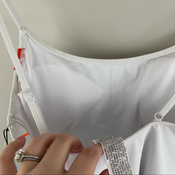 FOREVER 21 White Orange Malibu Graphic One Piece Swimsuit NEW - Picture 13 of 14